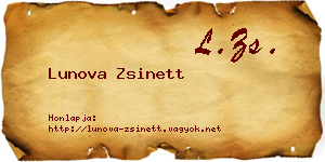 Lunova Zsinett névjegykártya